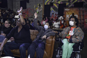 The audience had their hands up feeling the vibe at the KOO Film Festival